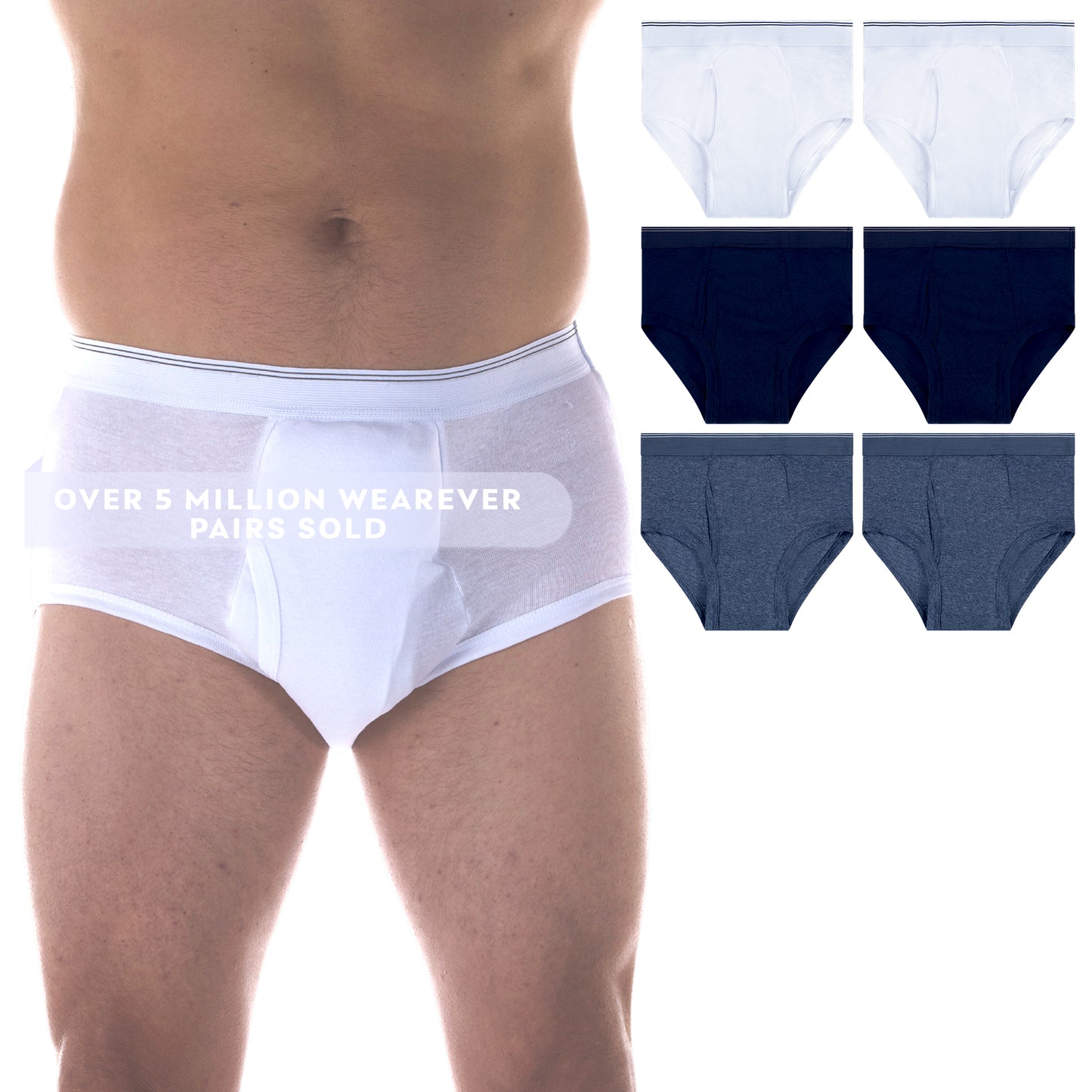 6-Pack Wearever Men’s Incontinence Briefs Super Absorbency