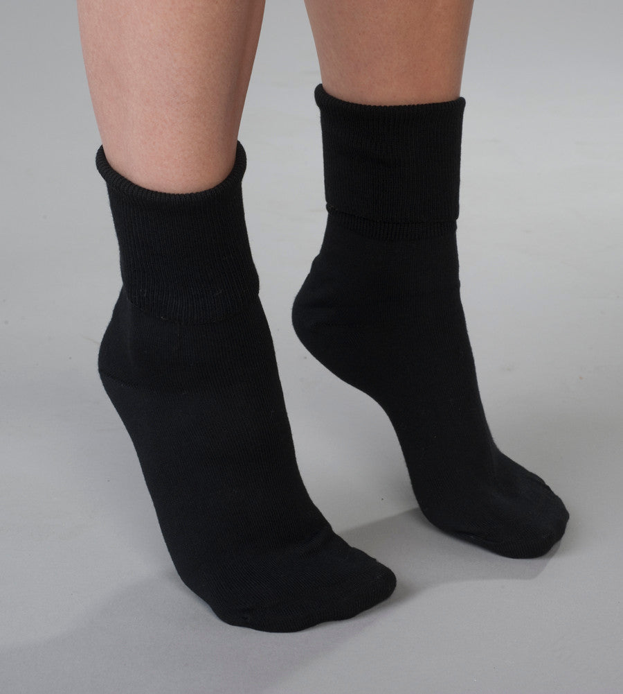 Cotton Diabetic Socks by Buster Brown Black