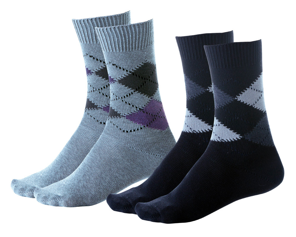 Clearance Pack of 2 pairs of Men's Argyle socks Wearever Incontinence