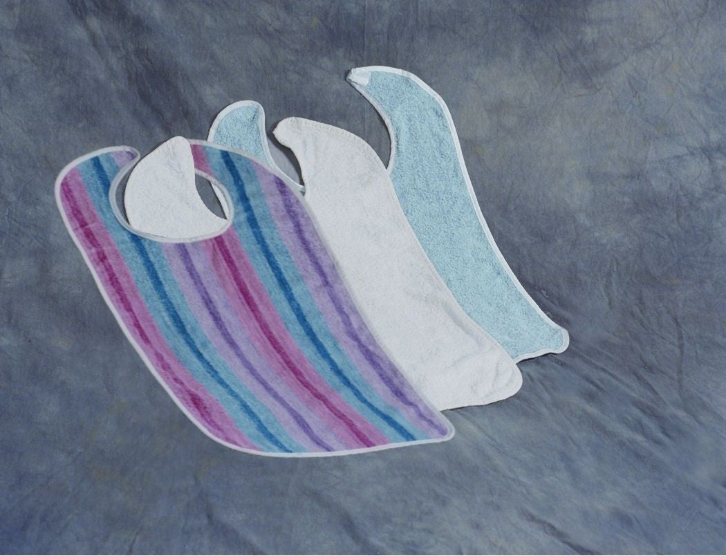Cotton Terry Adult Bib - 3 pack