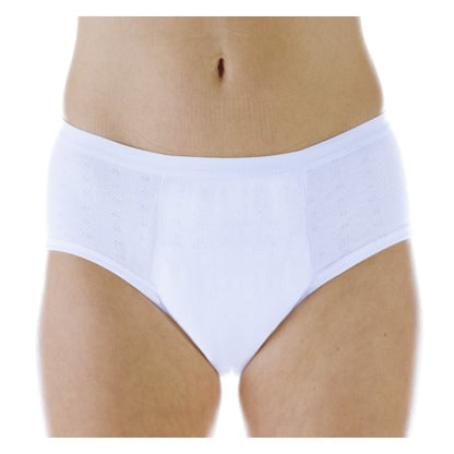 Mid-Rise Maximum Panty (HDL400) - White - Front