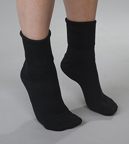 Women's Black Buster Brown Cotton Socks - Black