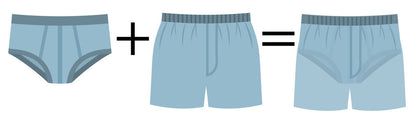 Regular Absorbency 2-in-1 Boxer (MBB200) - Brief + Boxer