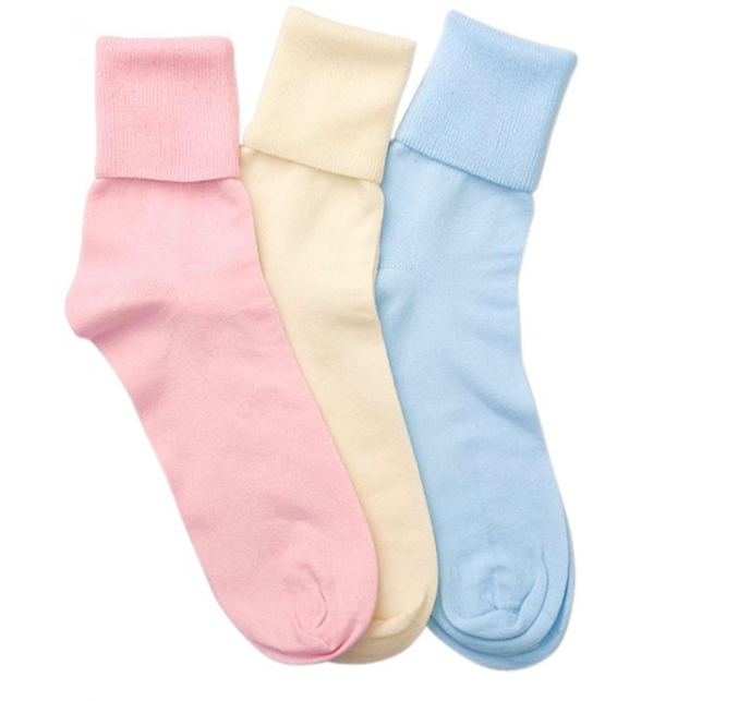 Clearance Wearever® 100% Cotton Socks - Pastels 3-Pack (Sock Size 11 - Fits Women's Shoe sizes 9.5-10.5) Wearever Incontinence