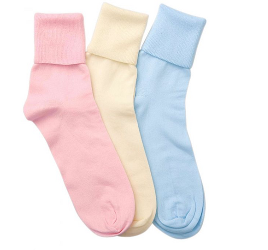 Clearance Wearever 100% Cotton Socks - Pastels 3-Pack (Sock Size 11 - Fits Women's Shoe sizes 9.5-10.5)