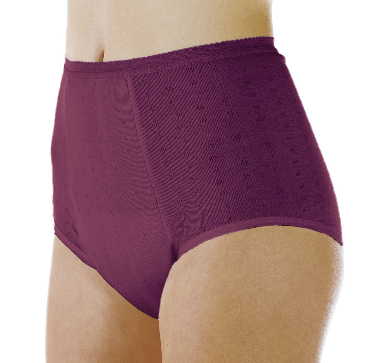 Maximum Absorbency Full Cut Panty - Plum - Angle