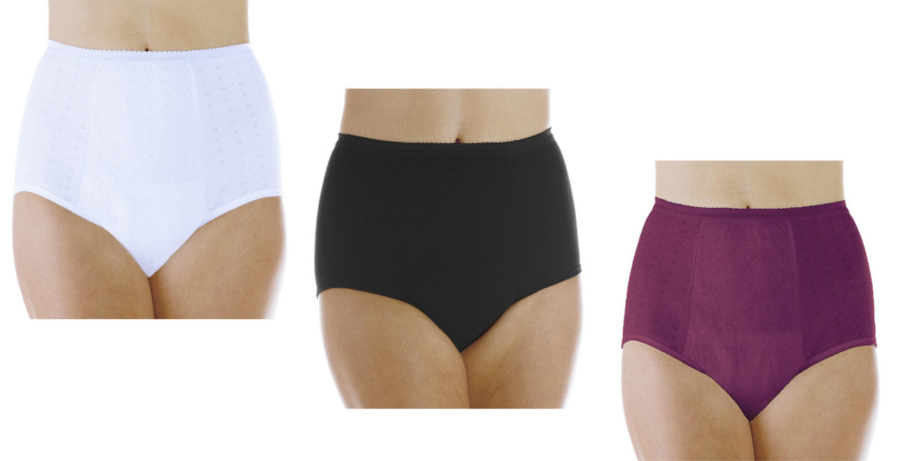 Maximum Absorbency Full Cut Panty - A1 - White, Black, Plum