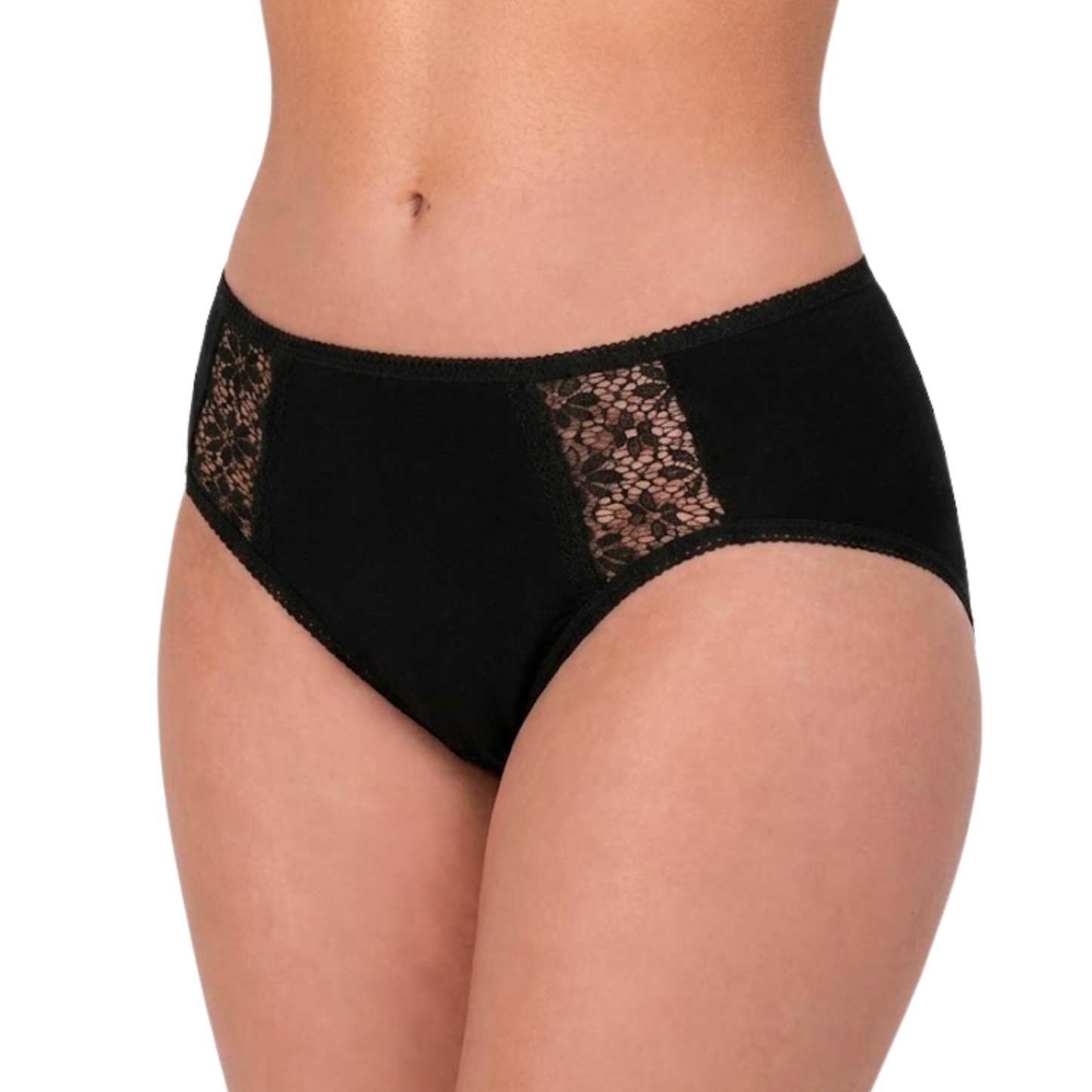 Maximum Absorbency Lace Bikini Hi Cut Panty (SKU: HDL600)