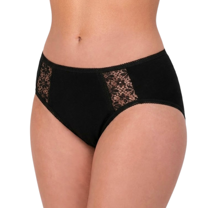 Maximum Absorbency Lace Bikini Hi Cut Panty (SKU: HDL600)