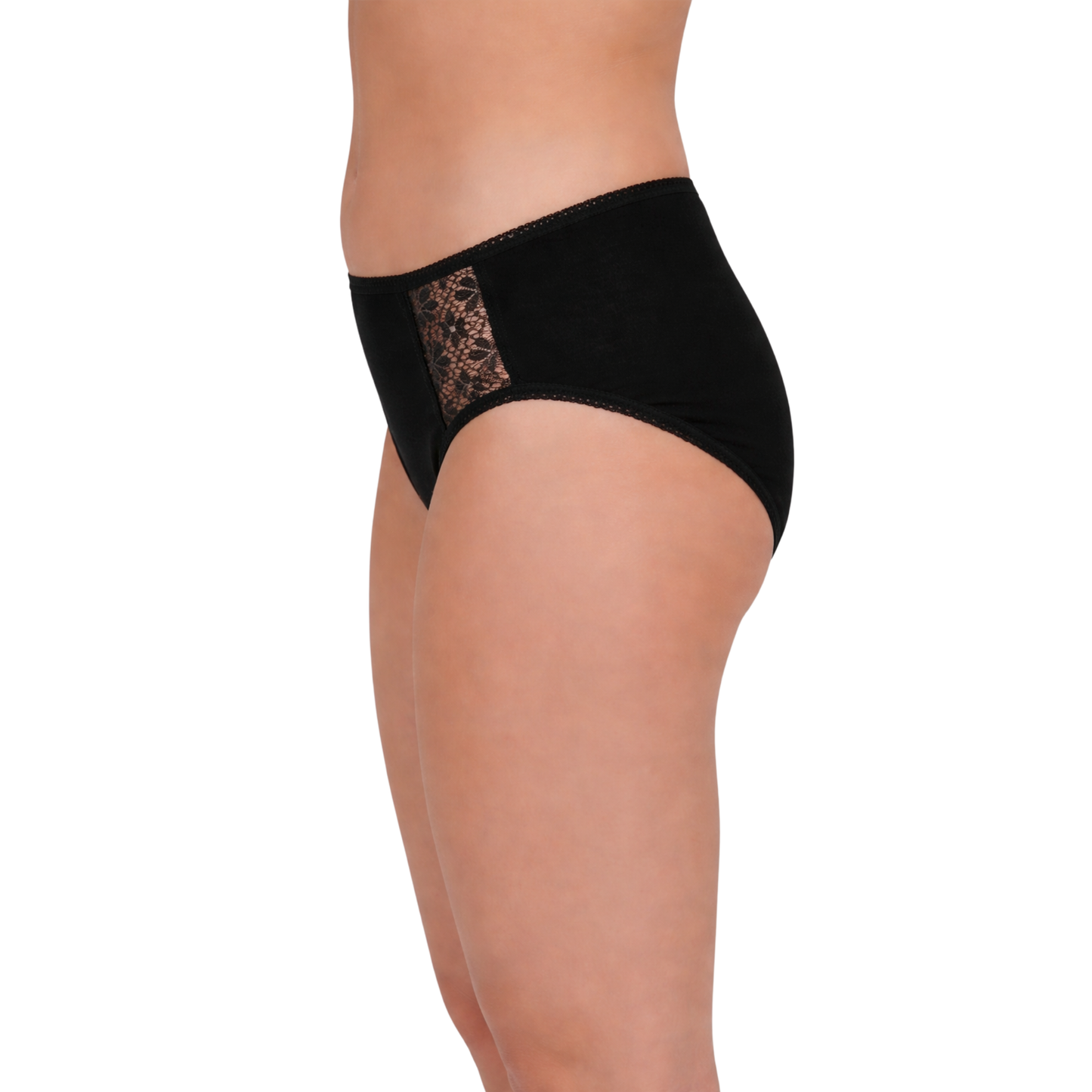 Maximum Absorbency Lace Bikini Hi Cut Panty (SKU: HDL600)