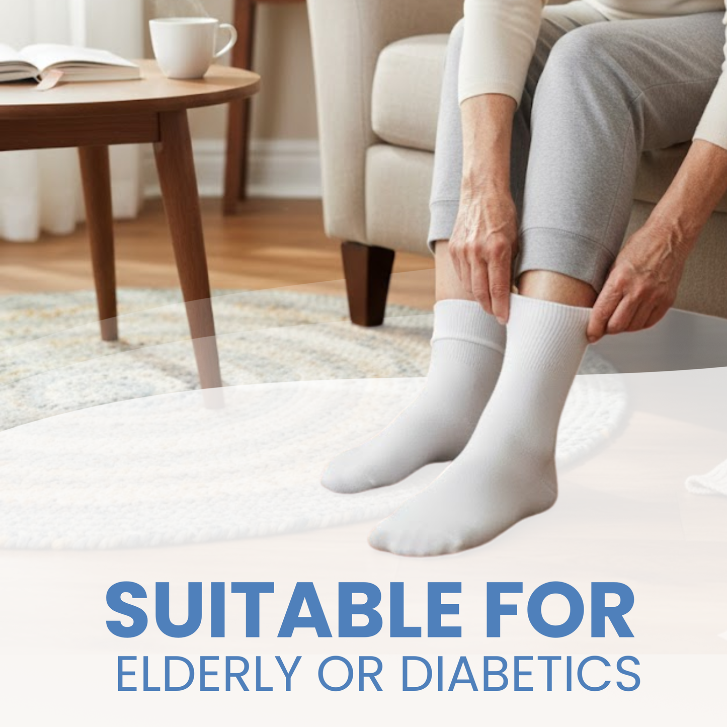 3-Pack Womens Cotton Diabetic Socks