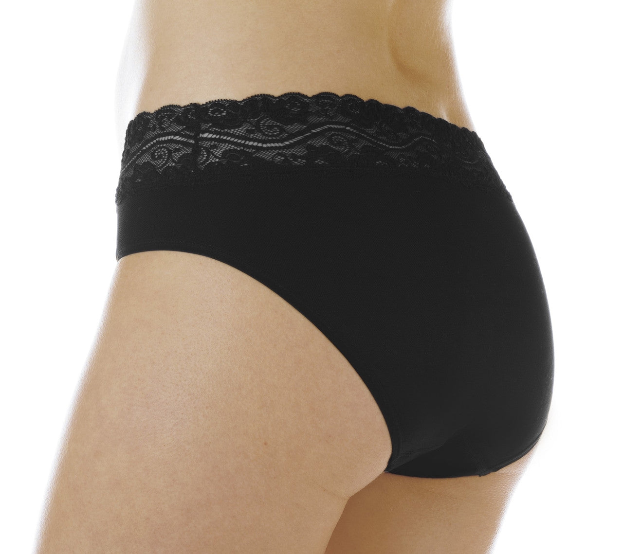 Hush Hush Lace Waist Panty (HH100) - Back- Black