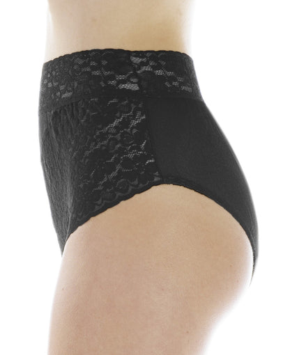 Lovely Lace Panties (L109) - Black - Side