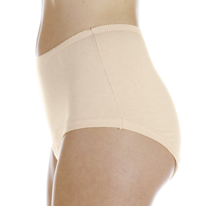 Cotton Banded Leg Panty (L17) - Side - Beige